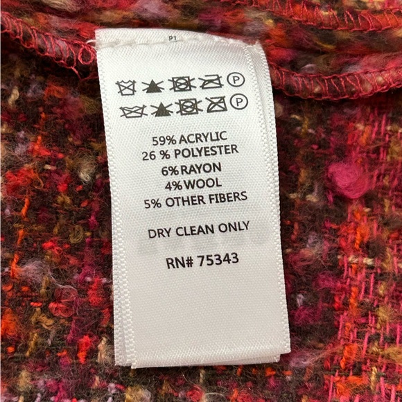 Christian Siriano Red Plaid Open Cardigan Jacket Small NWT - Picture 8 of 8